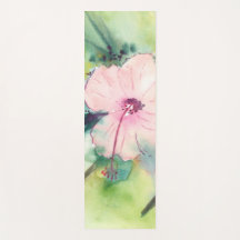 Handmålad akvarell Blommor från Belize Hibiskus