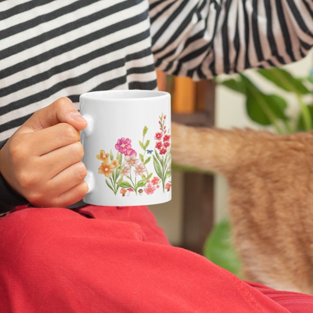 Handmålad akvarell botanisk konst kaffemugg (Hand Painted Watercolor Botanical Art Coffee Mug)