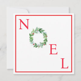 Handmålad akvarell julkrans NOEL Julkort