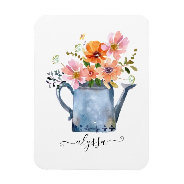 Handmålad akvarellblomma magnet (Vertikal)