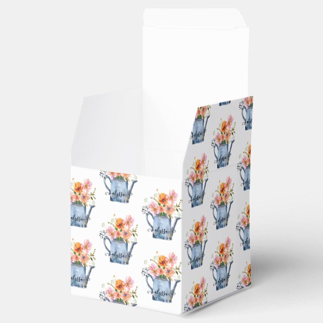 Handmålad akvarellblomma presentaskar (Öppnad)