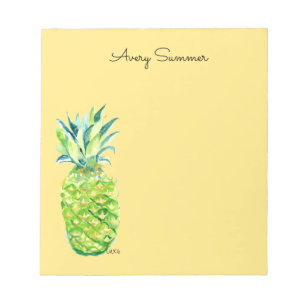 Handmålad Ananas Gul Inköpslista Anteckningsblock