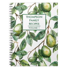 Handmålad Avocado träd Personlig Recipe Anteckningsbok