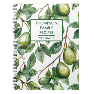 Handmålad Avocado träd Personlig Recipe Anteckningsbok
