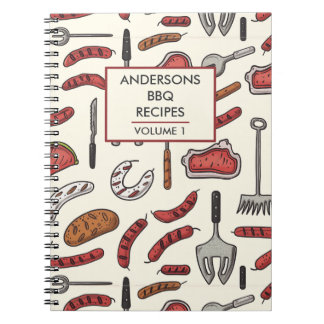 handmålad BBQ-Personlig, recept Anteckningsbok