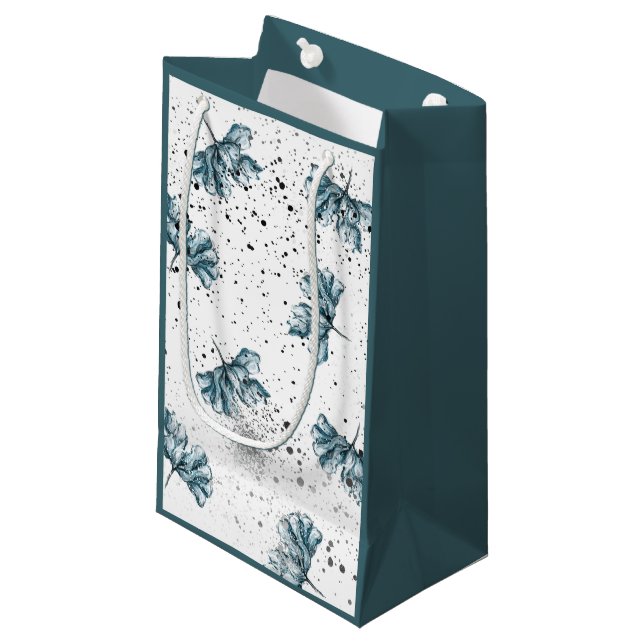 Handmålad blå Blommigt (Framsidan Vinklad)