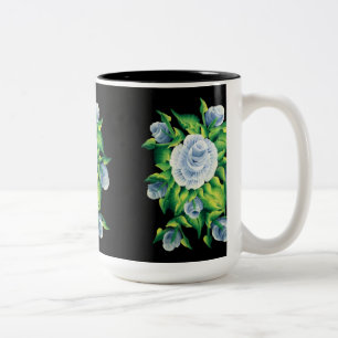 Handmålad blå Ro-kaffe Mugg