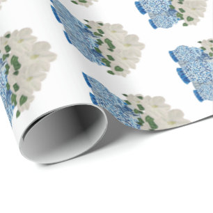Handmålad blåginger Burk Wrapping Papprare Presentpapper