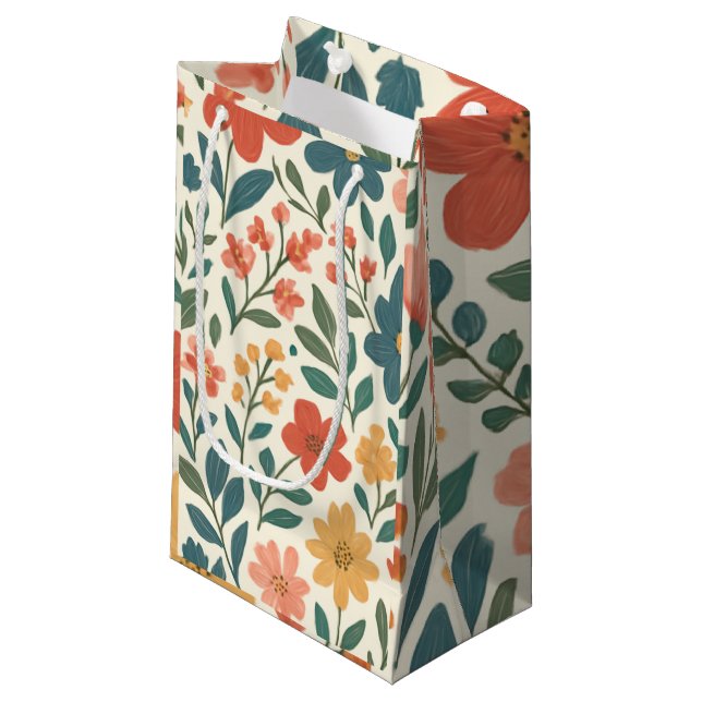 Handmålad Blommig Mönster – Färgrik Botanik  (Framsidan Vinklad)