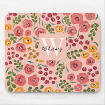 Handmålad Blommigt för Abstrakt Rosa