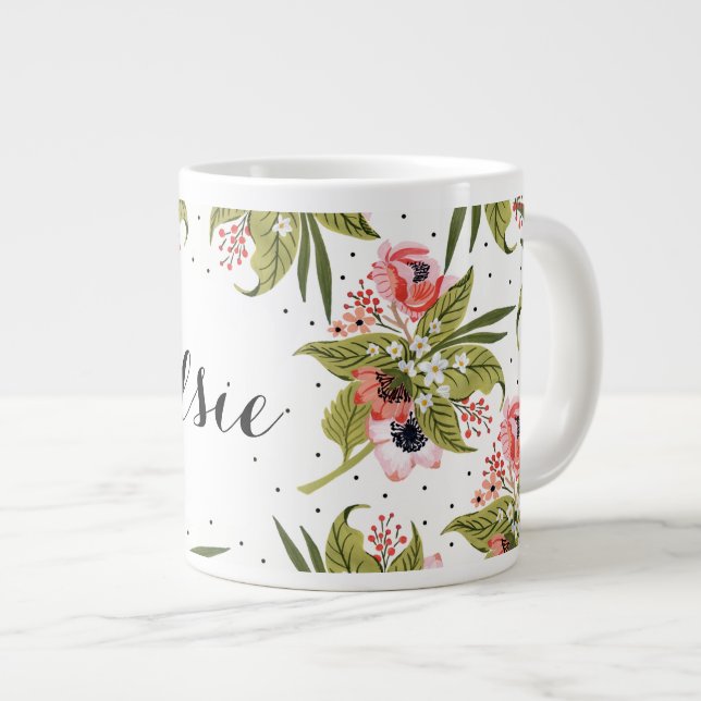 Handmålad Blommigt Poppies Mugg Jumbo Mugg (Framsida höger)