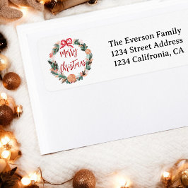 Handmålad Blommigt Vattenfärgad krandjul Returadress Etikett