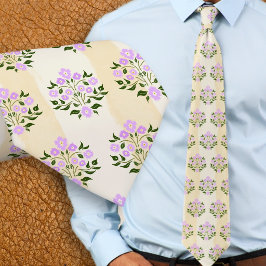 Handmålad blomsterbukett Lavendel Astor Bouquet Mö Slips