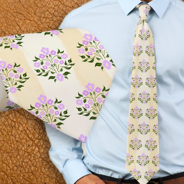 Handmålad blomsterbukett Lavendel Astor Bouquet Mö Slips (Skapare uppladdad)