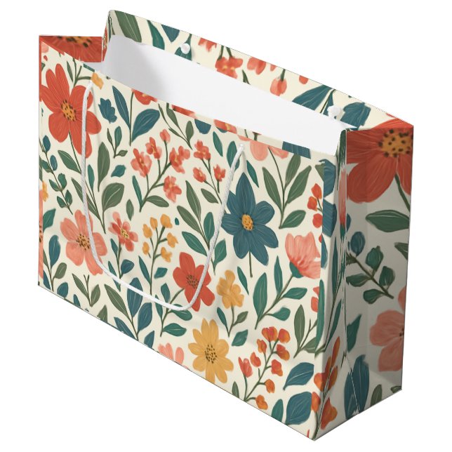 Handmålad blomsterdesign – Färgrik botanik  (Framsidan Vinklad)