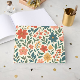 Handmålad blomsterdesign – Färgrik botanik Gästböcker