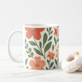 Handmålad blomsterdesign – Färgrik botanik Kaffemugg
