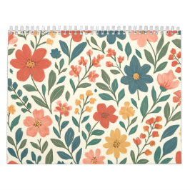 Handmålad blomsterdesign – Färgrik botanik Kalender