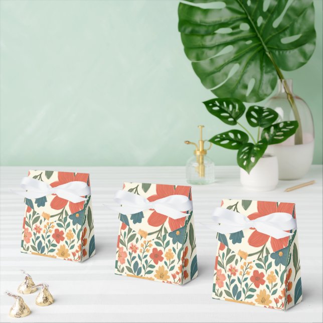 Handmålad blomsterdesign – Färgrik botanik  Presentaskar (Multipel)