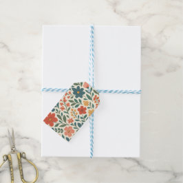 Handmålad blomsterdesign – Färgrik botanik Presentetikett