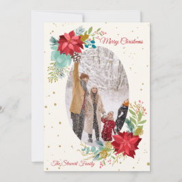 Handmålad blomsterfoto julkort