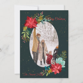 Handmålad blomsterfoto julkort