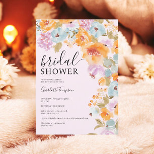 Handmålad Boho Blommig Akvarell Bröllopsfest Inbjudningar