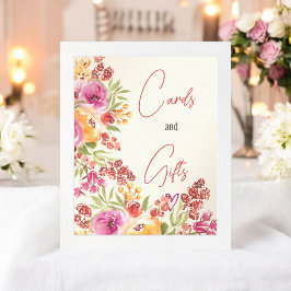 Handmålad Boho Blommigt Cards Gifts Möhippa Poster