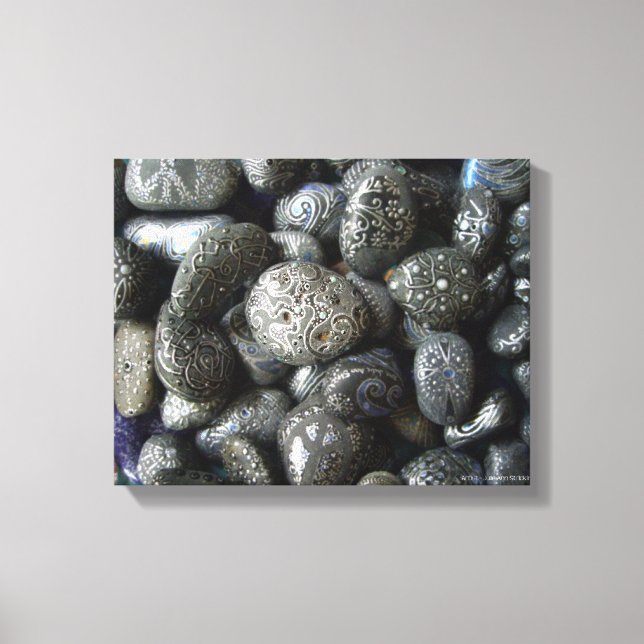 Handmålad Boho Sten av Julie Ann Stricklin Canvastryck (Framsida)