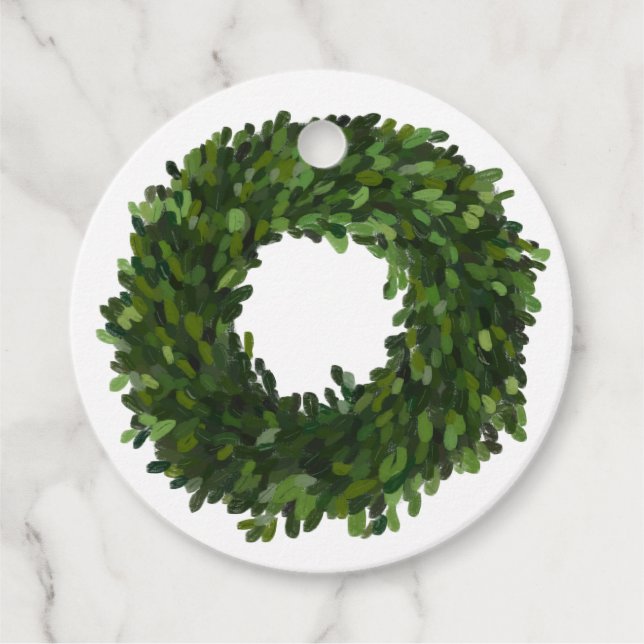 Handmålad Boxwood God God Bröllop Gåvor Etiketter (Framsida)