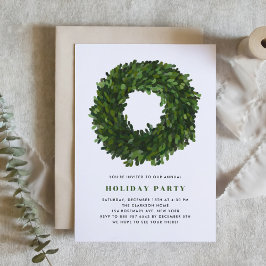 Handmålad Boxwood Wandeans Julfest Inbjudan
