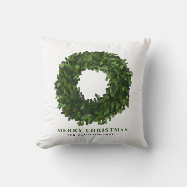 Handmålad Boxwood WandeGod jul Kudde (Framsida)
