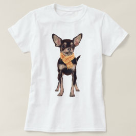 Handmålad Charming Chihuahua Hund T-shirt
