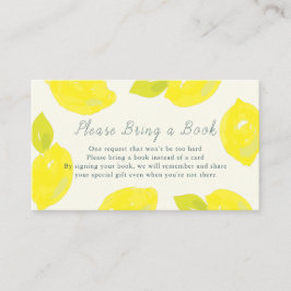 Handmålad citron blå vänligen ta med en bok tilläggskort