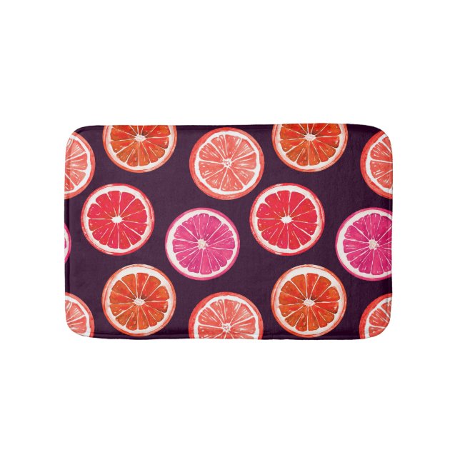 Handmålad Citrus Mörk Mönster Badrumsmatta (Framsidan)