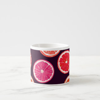 Handmålad Citrus Mörk Mönster Espressomugg