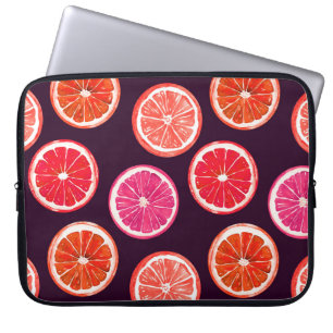 Handmålad Citrus Mörk Mönster Laptop Fodral