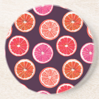 Handmålad Citrus Mörk Mönster Underlägg