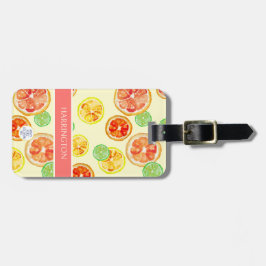 Handmålad Citrus Orange Lime Slices Watercolor Bagagebricka