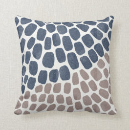 Handmålad design för marint blått rostfritt stål kudde