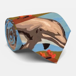 Handmålad efter nummer | Spelande delfiner | Slips