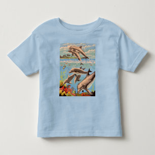 Handmålad efter nummer   Spelande delfiner   T Shirt