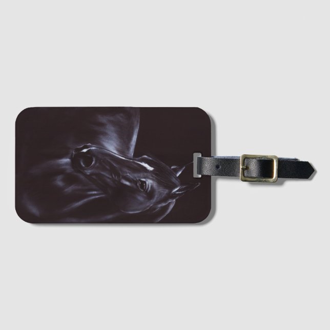 Handmålad ekvin konst bagagebricka (Framsida horisontal)