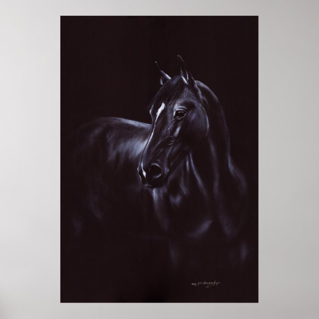 Handmålad ekvin konst poster (Framsidan)