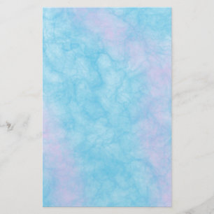 Handmålad Elegant Blå och Rosa Marble Brevpapper