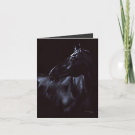 Handmålad elegant, svart häst inbjudan