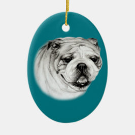 Handmålad engelsk bulldog Ceramic Ornament