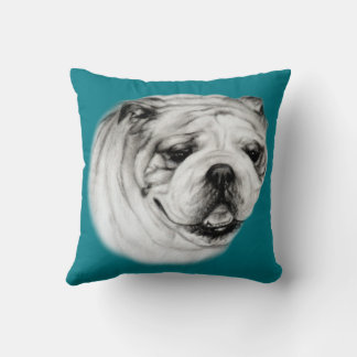 Handmålad engelsk bulldog kudde