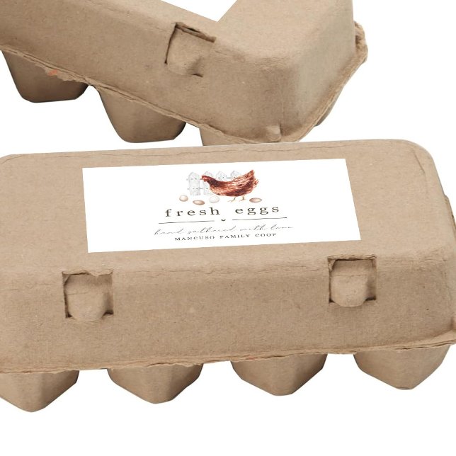 Handmålad etikett för äggkartong för hönsgård elle (Skapare uppladdad)