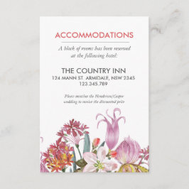 Handmålad exotisk blomma från vatten färg bröllop tilläggskort